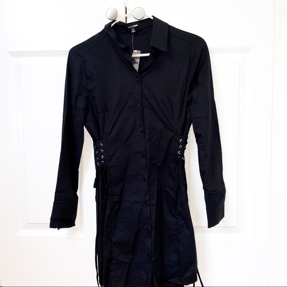 Black corset dress  ties on side size S